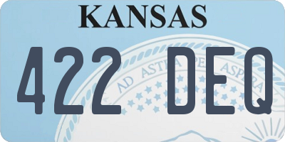 KS license plate 422DEQ