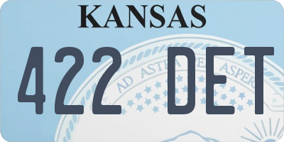 KS license plate 422DET