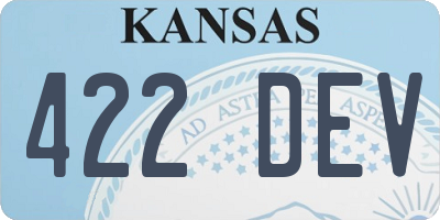 KS license plate 422DEV