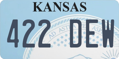 KS license plate 422DEW