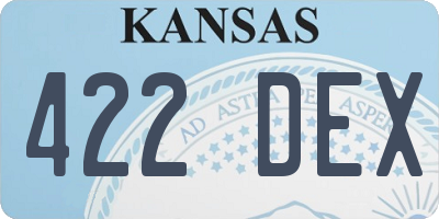 KS license plate 422DEX