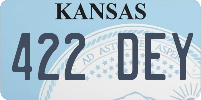 KS license plate 422DEY