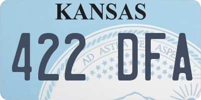 KS license plate 422DFA