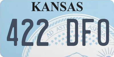 KS license plate 422DFO