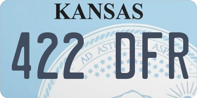 KS license plate 422DFR