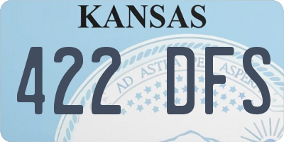 KS license plate 422DFS