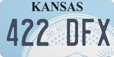 KS license plate 422DFX