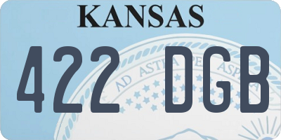 KS license plate 422DGB