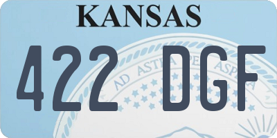 KS license plate 422DGF