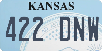 KS license plate 422DNW