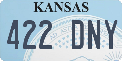 KS license plate 422DNY