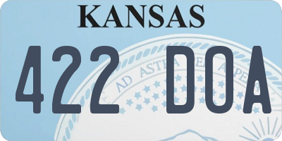 KS license plate 422DOA