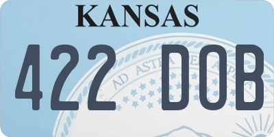 KS license plate 422DOB