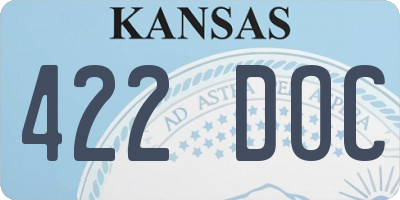 KS license plate 422DOC