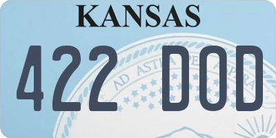 KS license plate 422DOD