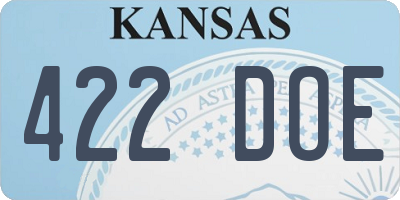 KS license plate 422DOE