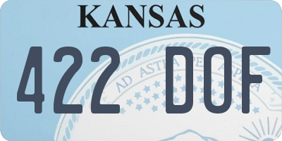 KS license plate 422DOF