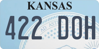 KS license plate 422DOH