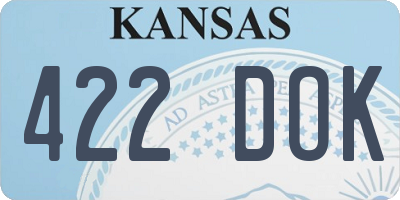 KS license plate 422DOK