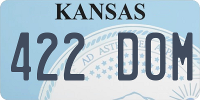 KS license plate 422DOM