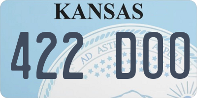 KS license plate 422DOO