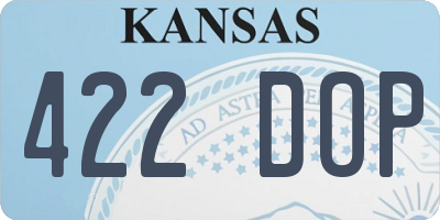 KS license plate 422DOP