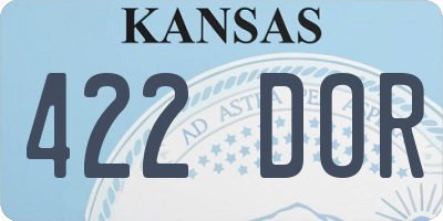 KS license plate 422DOR