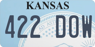 KS license plate 422DOW