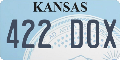 KS license plate 422DOX