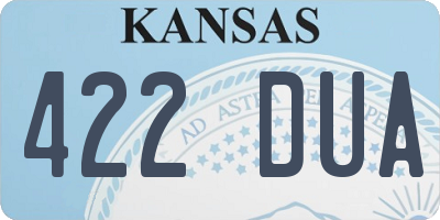 KS license plate 422DUA
