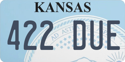 KS license plate 422DUE