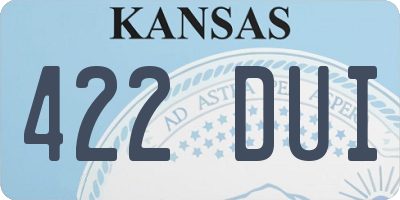 KS license plate 422DUI