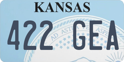 KS license plate 422GEA