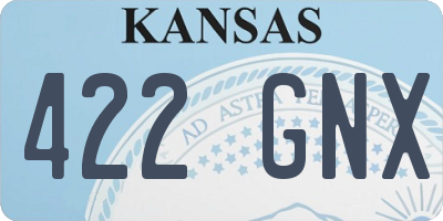 KS license plate 422GNX