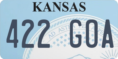 KS license plate 422GOA