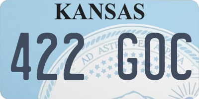 KS license plate 422GOC
