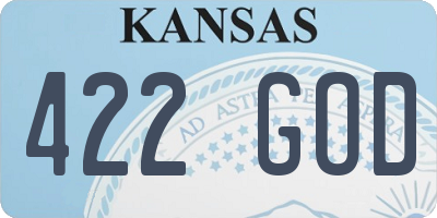 KS license plate 422GOD
