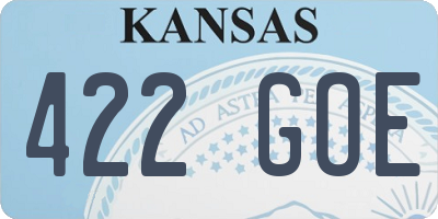 KS license plate 422GOE