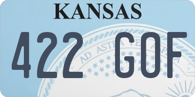 KS license plate 422GOF