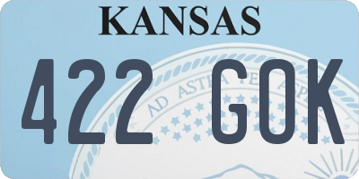 KS license plate 422GOK
