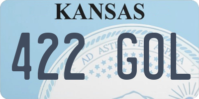 KS license plate 422GOL