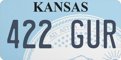 KS license plate 422GUR