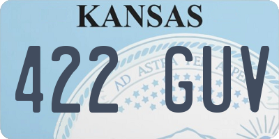 KS license plate 422GUV