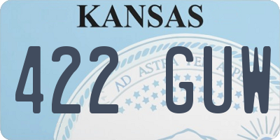 KS license plate 422GUW