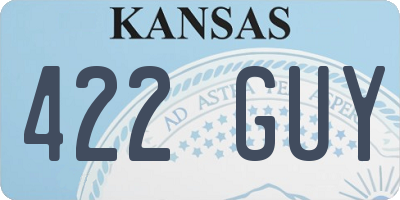 KS license plate 422GUY