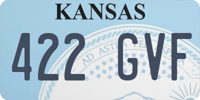 KS license plate 422GVF