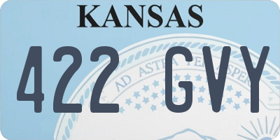 KS license plate 422GVY