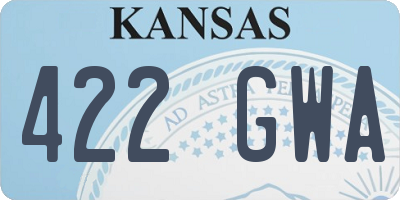 KS license plate 422GWA