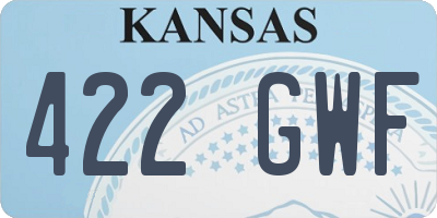 KS license plate 422GWF