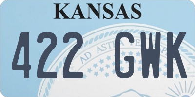 KS license plate 422GWK